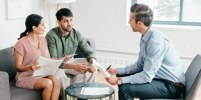 Couple meeting with loan officer